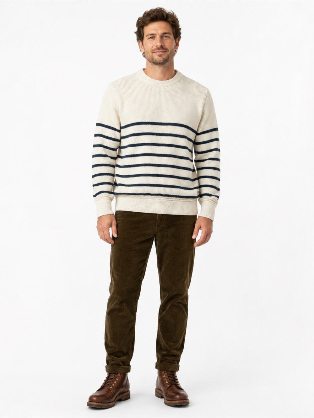 HEIMAT Signal Stripe Virgin Wool Sweater Men’s XL 52 Made in Germany Fisherman